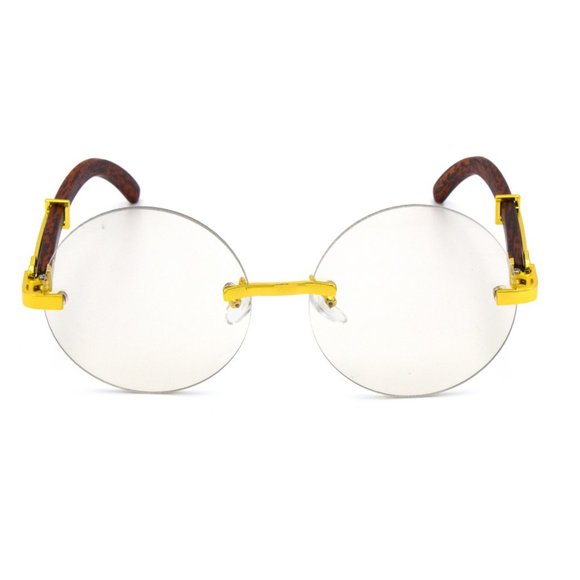 Men's Vintage Retro Style Round Clear Lens EYE GLA - Picture 2 of 4